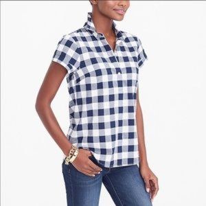 J. Crew Mercantile blue Gingham Top NWOT medium